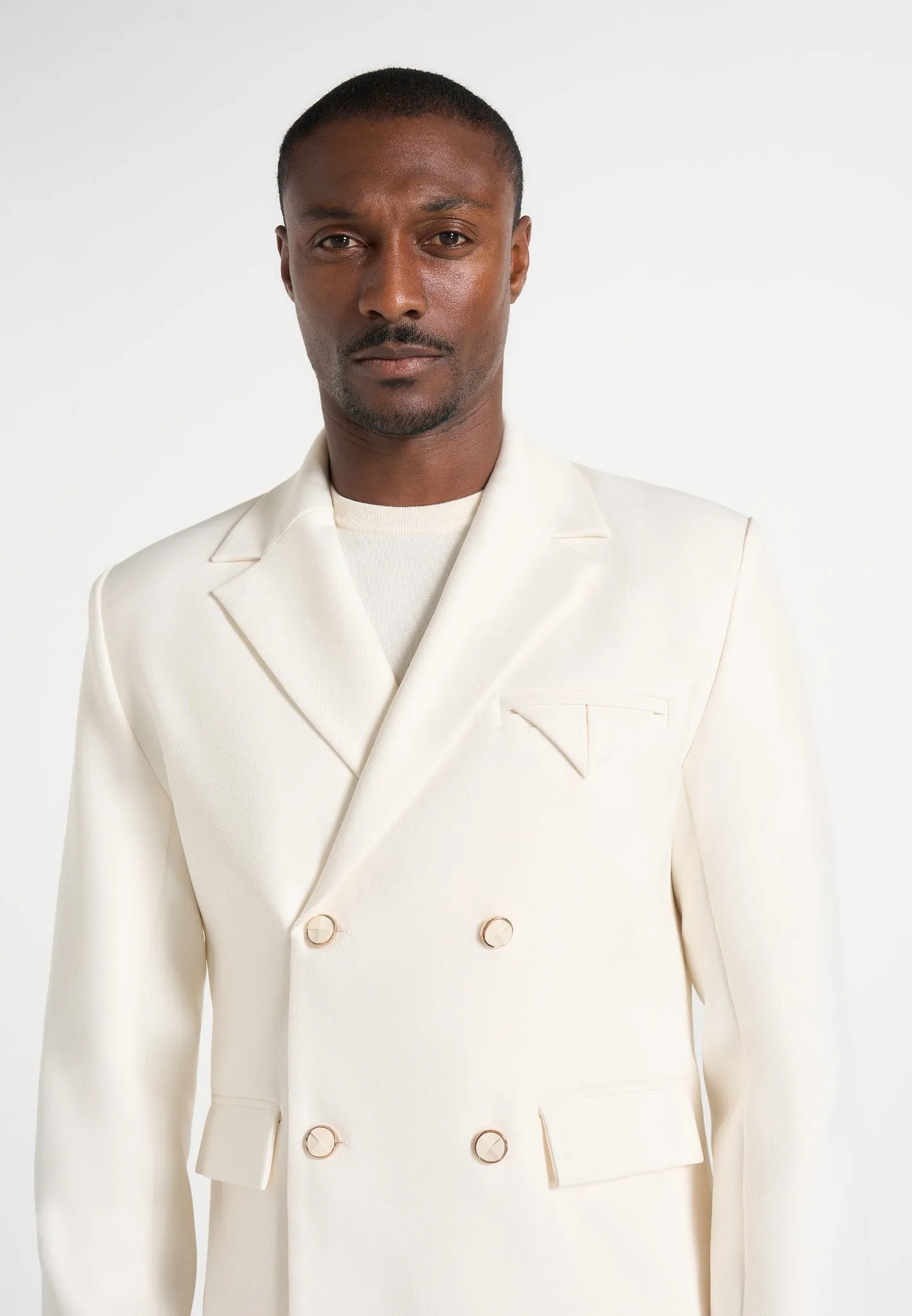 Didier - Double Breasted Tailored Suit Blazer - Off White sold by Maniere De Voir product image thumbnail 3