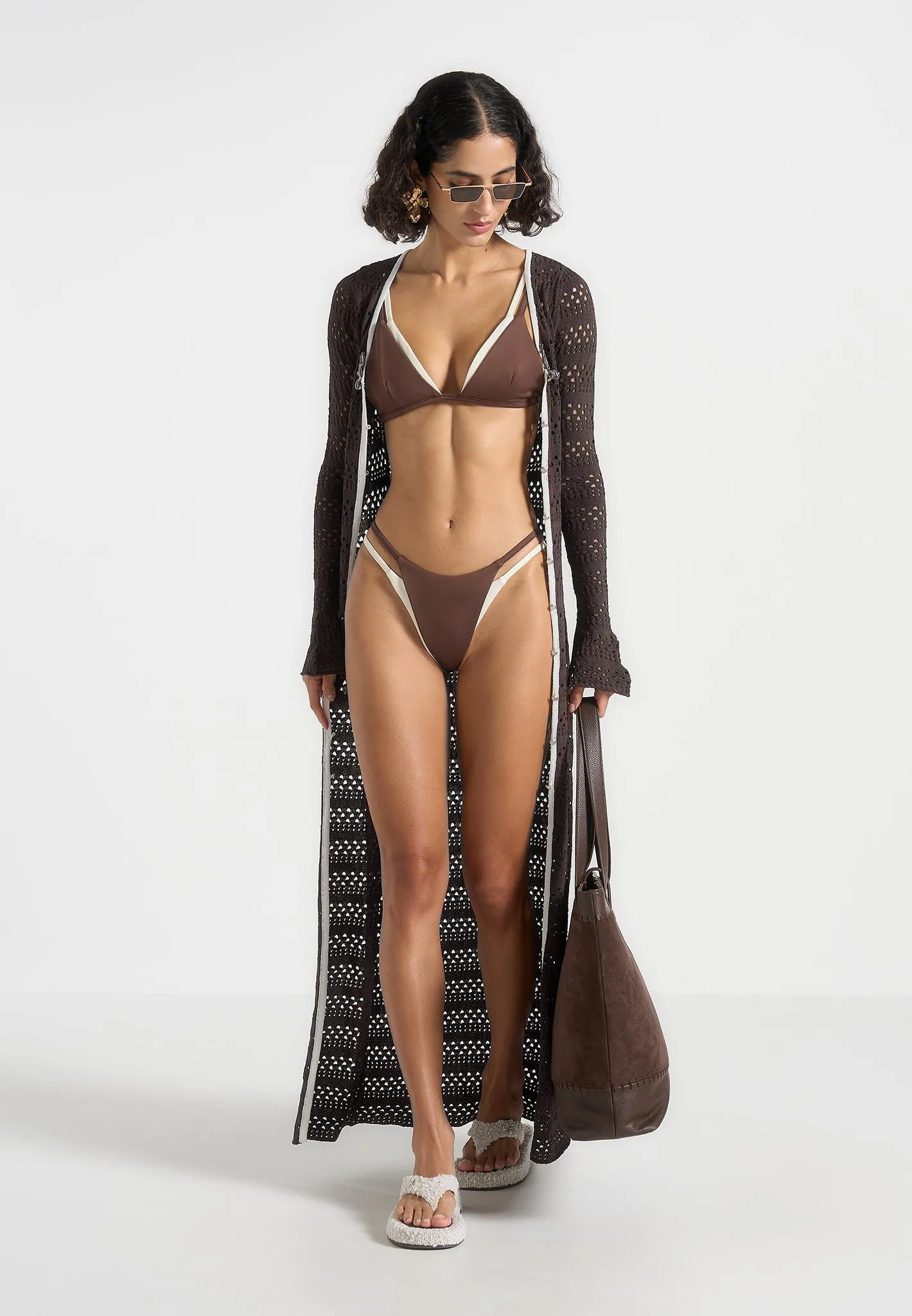 Nelly - Double Layer Bikini Bottoms - Brown/Cream sold by Maniere De Voir product image thumbnail 2