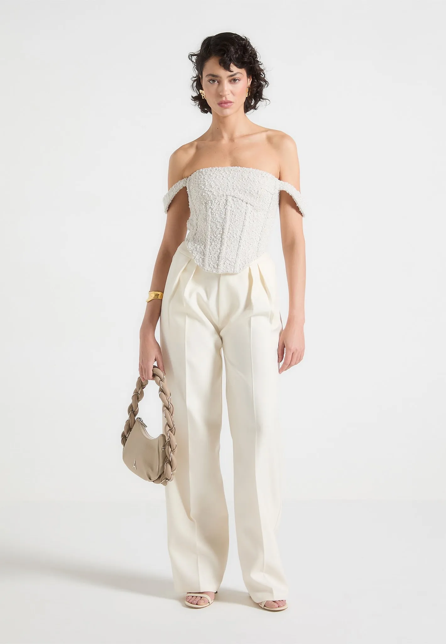 Bonnie - Boucle Bardot Corset Top - Off White sold by Maniere De Voir product image thumbnail 2