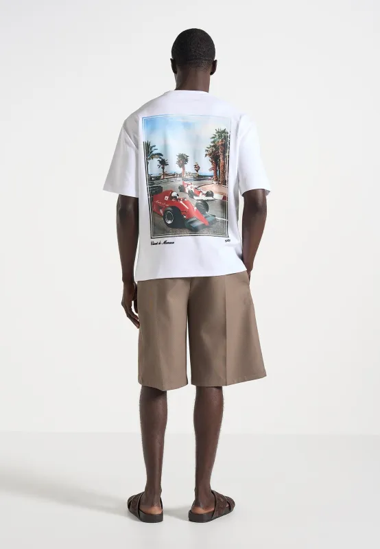 Kian - Circuit De Monaco Cotton T-Shirt - White made by Maniere De Voir