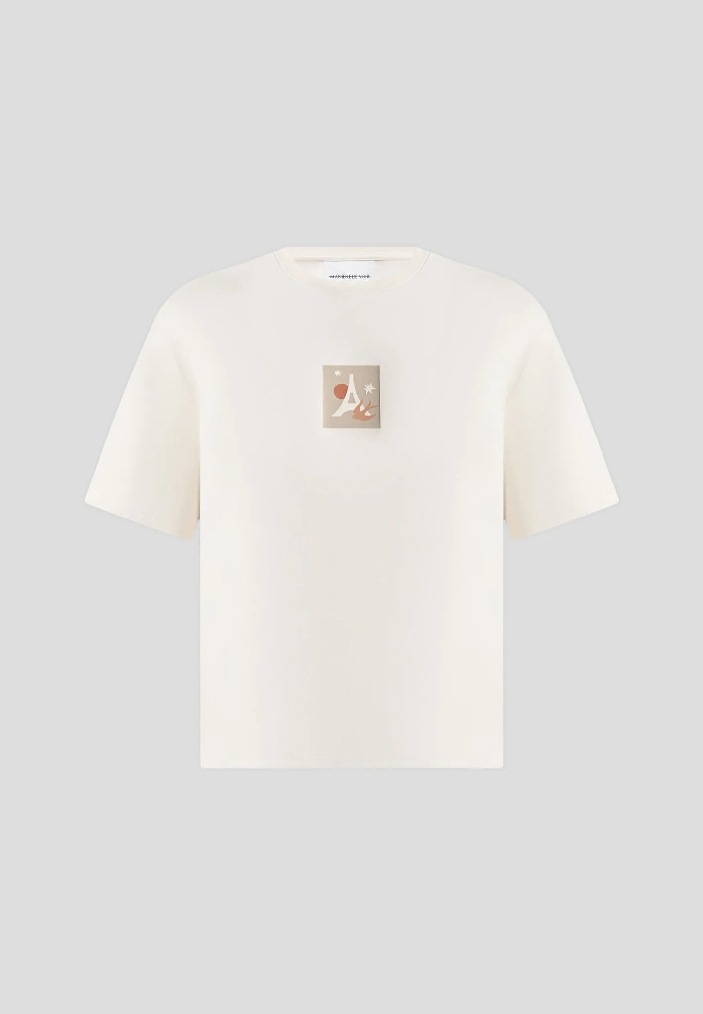 Thibault - Bird Detail Cotton T-Shirt - Cream sold by Maniere De Voir product image thumbnail 4