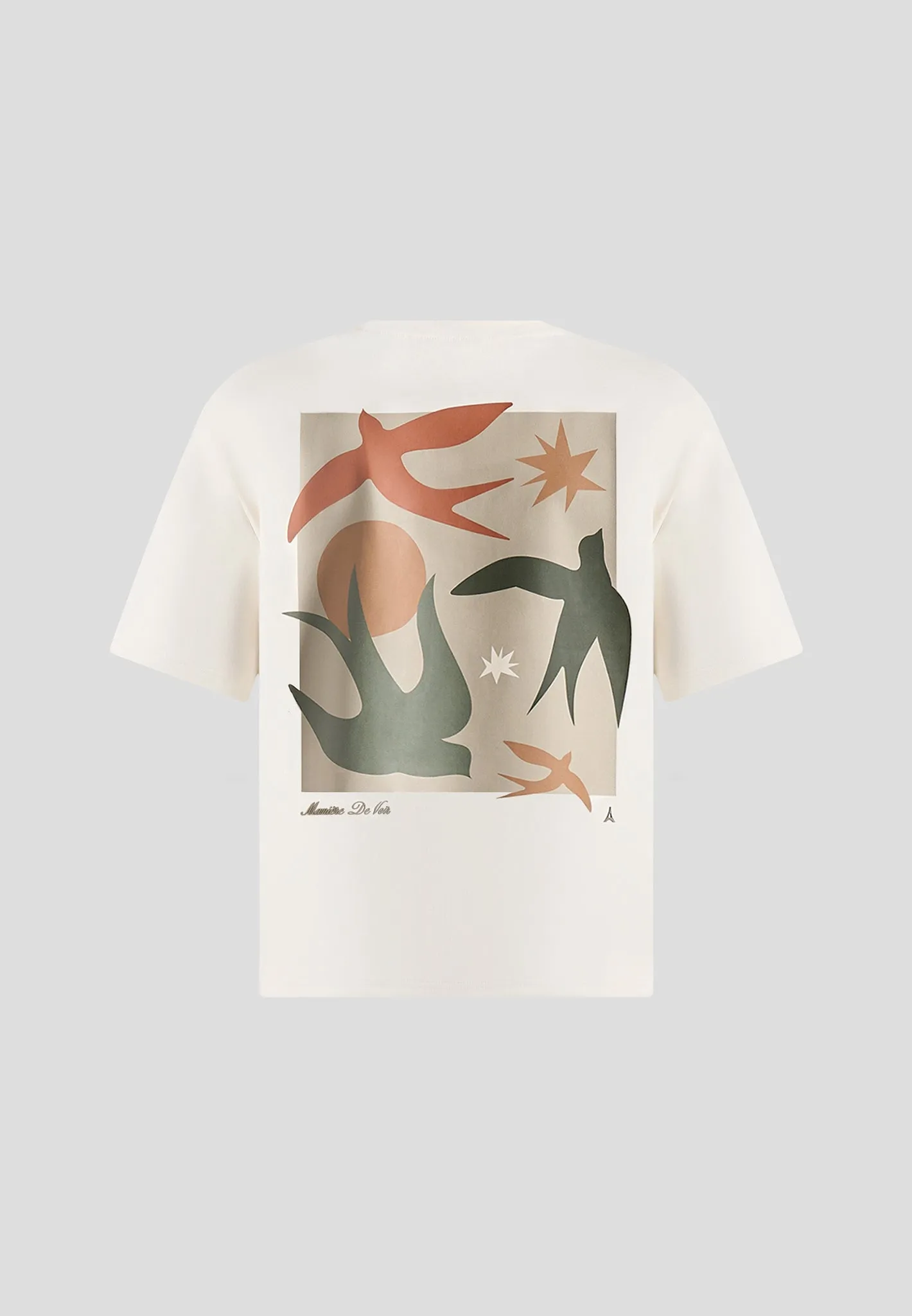 Thibault - Bird Detail Cotton T-Shirt - Cream sold by Maniere De Voir product image thumbnail 5