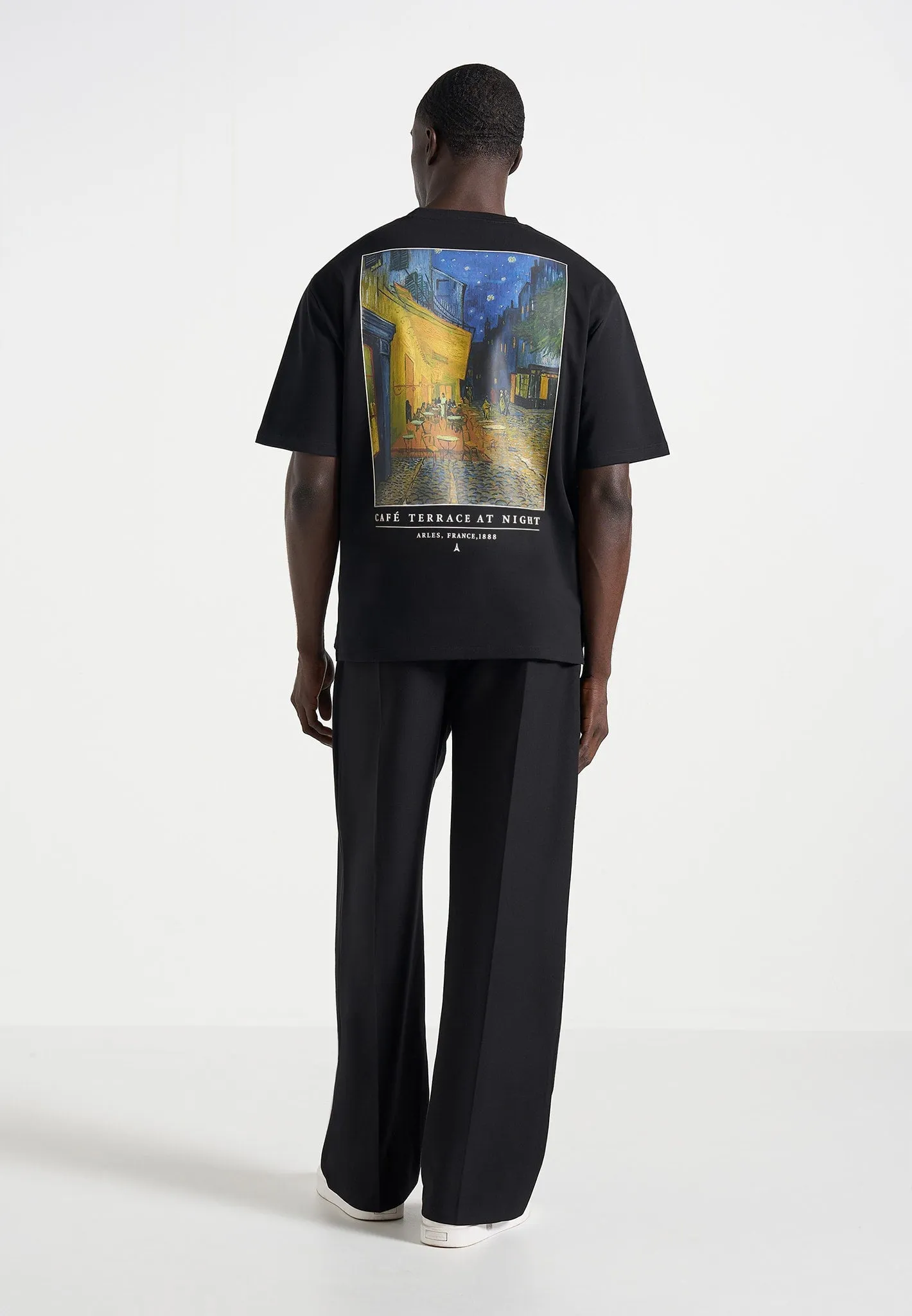 Anders - Cafe Terrace At Night Cotton T-Shirt - Black sold by Maniere De Voir product image thumbnail 4