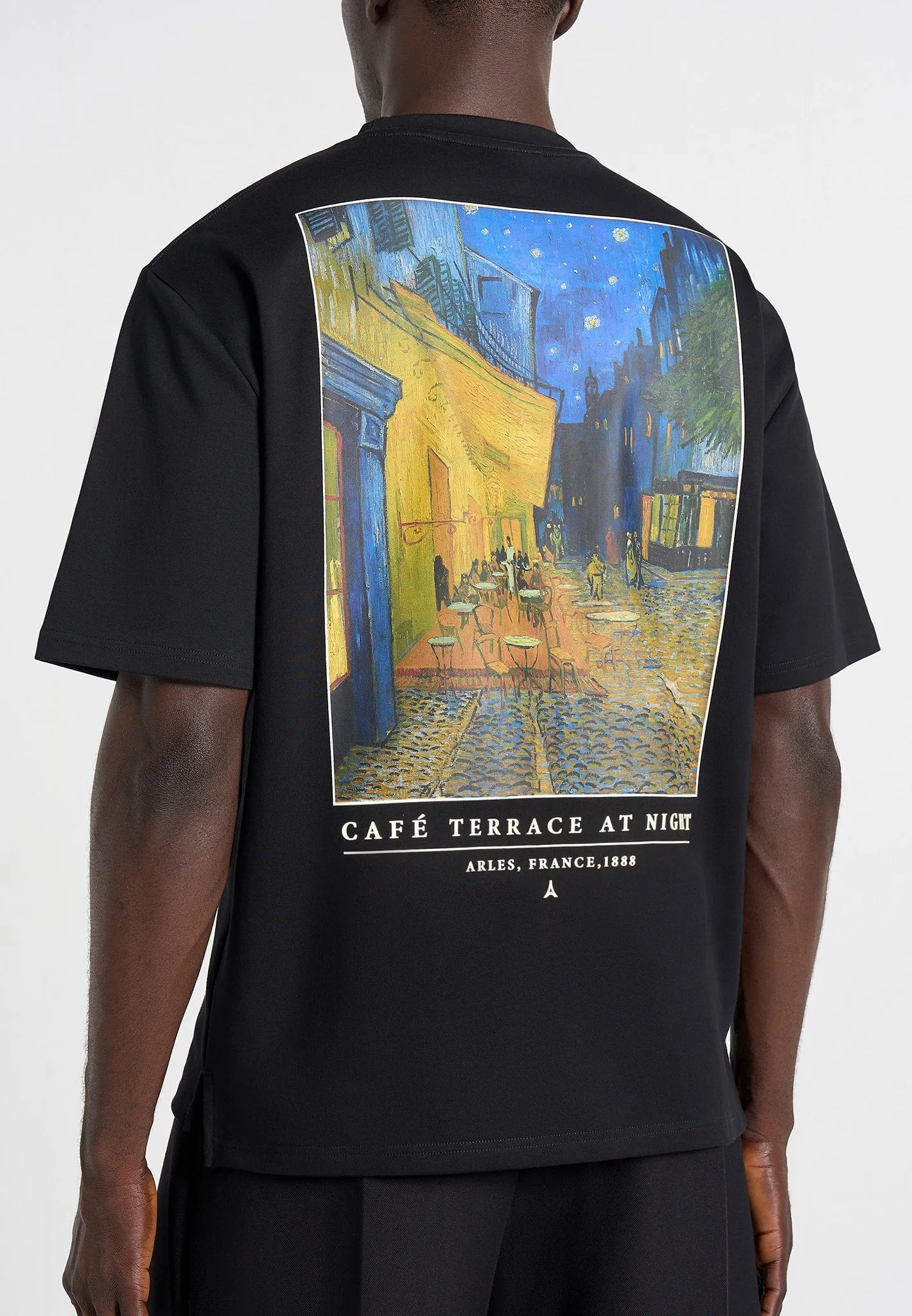 Anders - Cafe Terrace At Night Cotton T-Shirt - Black sold by Maniere De Voir product image thumbnail 2