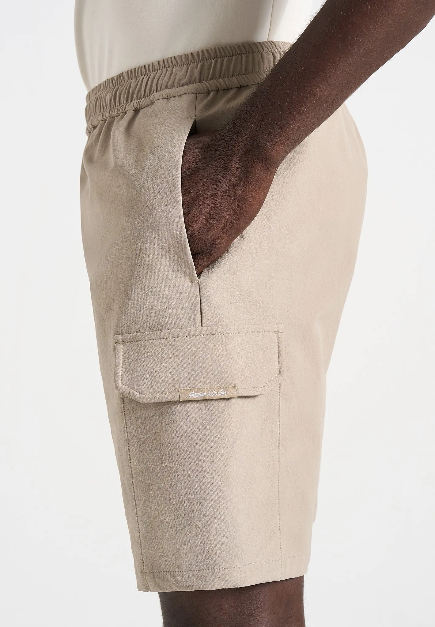 Dimitri - Technical Cargo Shorts - Beige sold by Maniere De Voir product image thumbnail 3