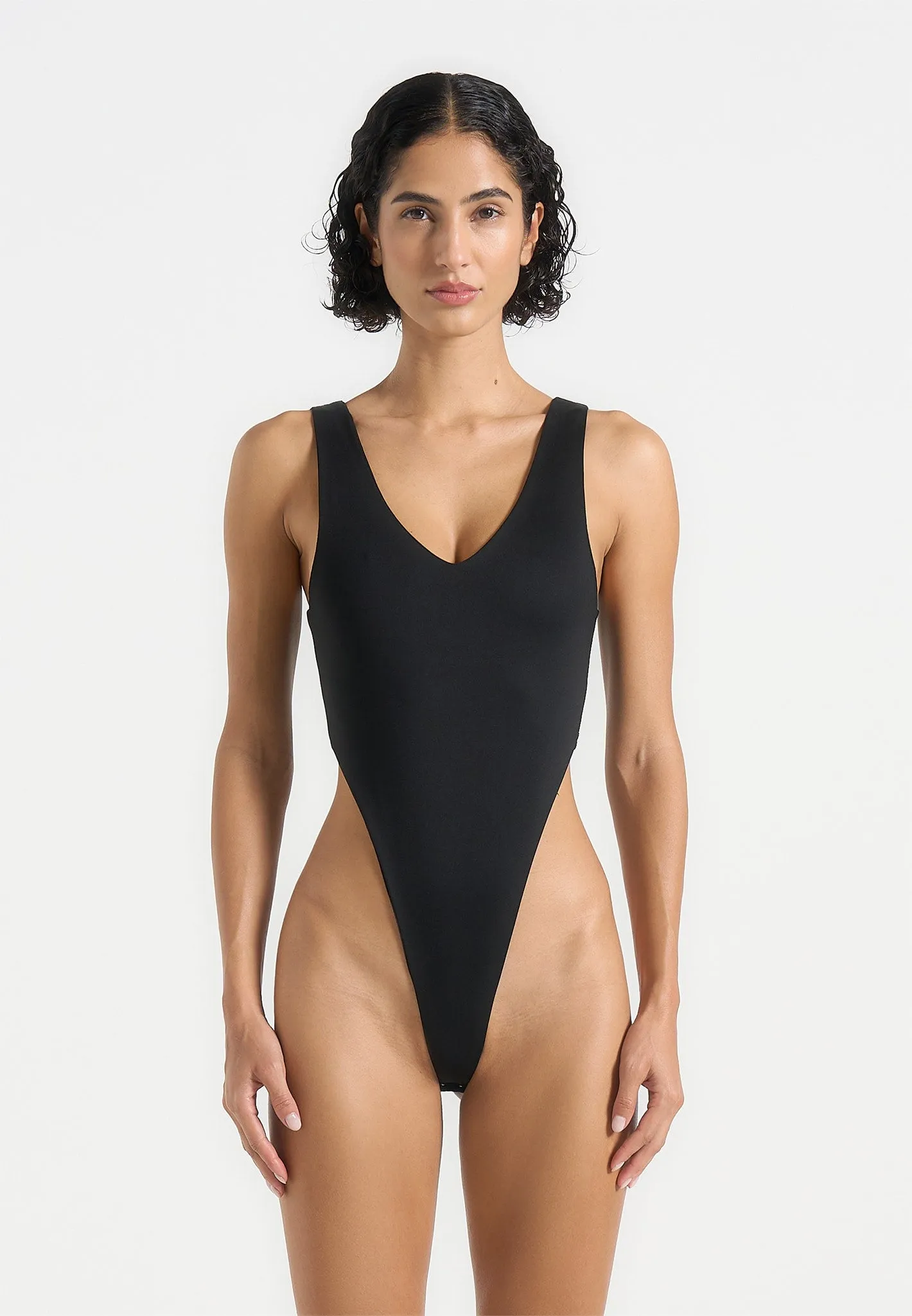BS001 - V-Neck Bodysuit - Black sold by Maniere De Voir product image thumbnail 3