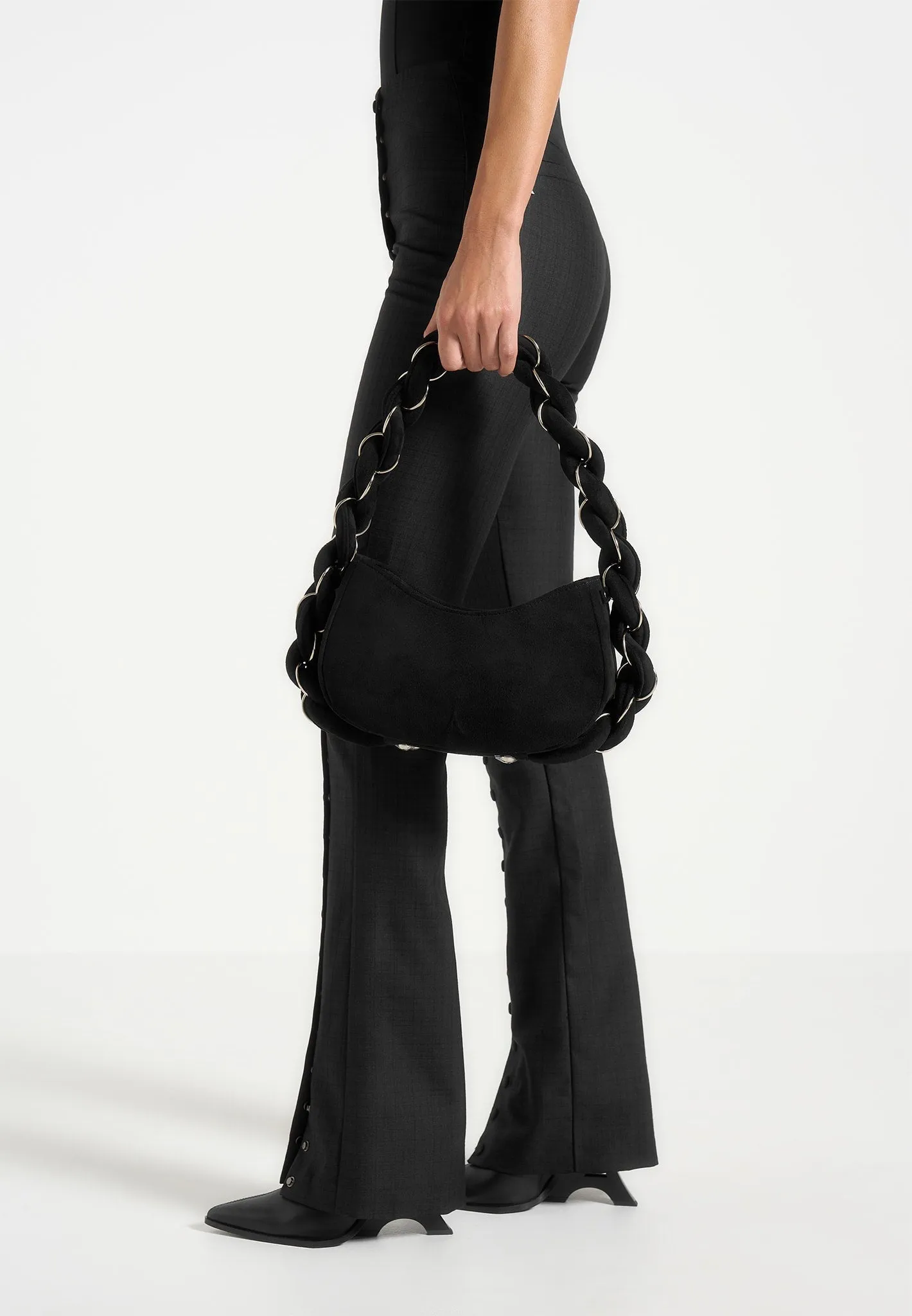 Therese - Tailored Button Detail Trousers - Black sold by Maniere De Voir product image thumbnail 3