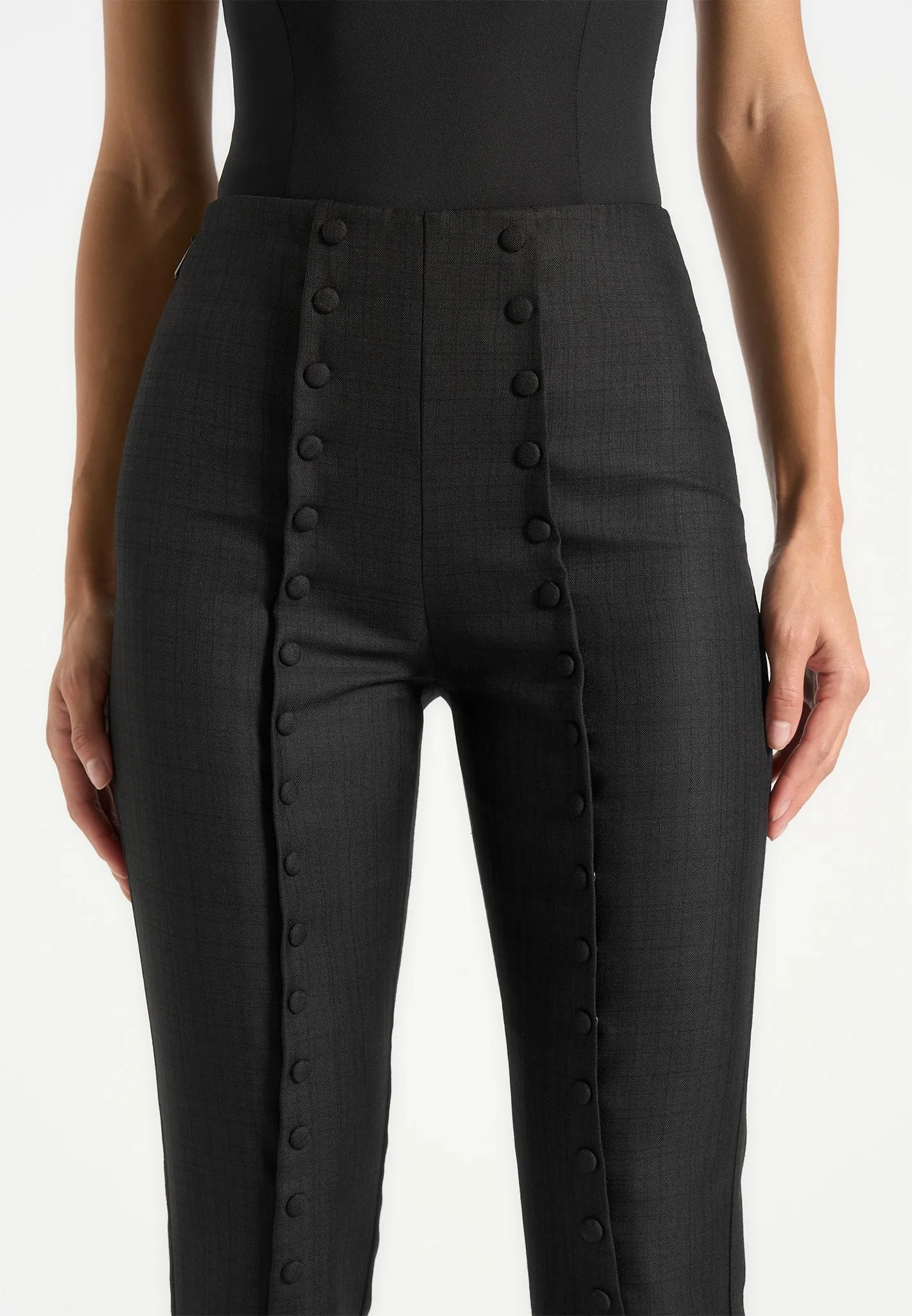 Therese - Tailored Button Detail Trousers - Black sold by Maniere De Voir product image thumbnail 4