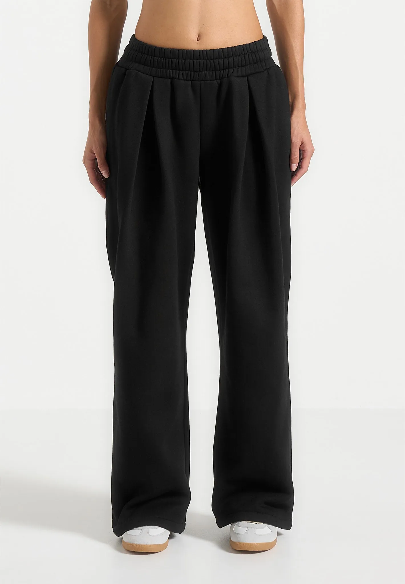 Fanny - Straight Leg Box Pleat Joggers - Black sold by Maniere De Voir product image thumbnail 5