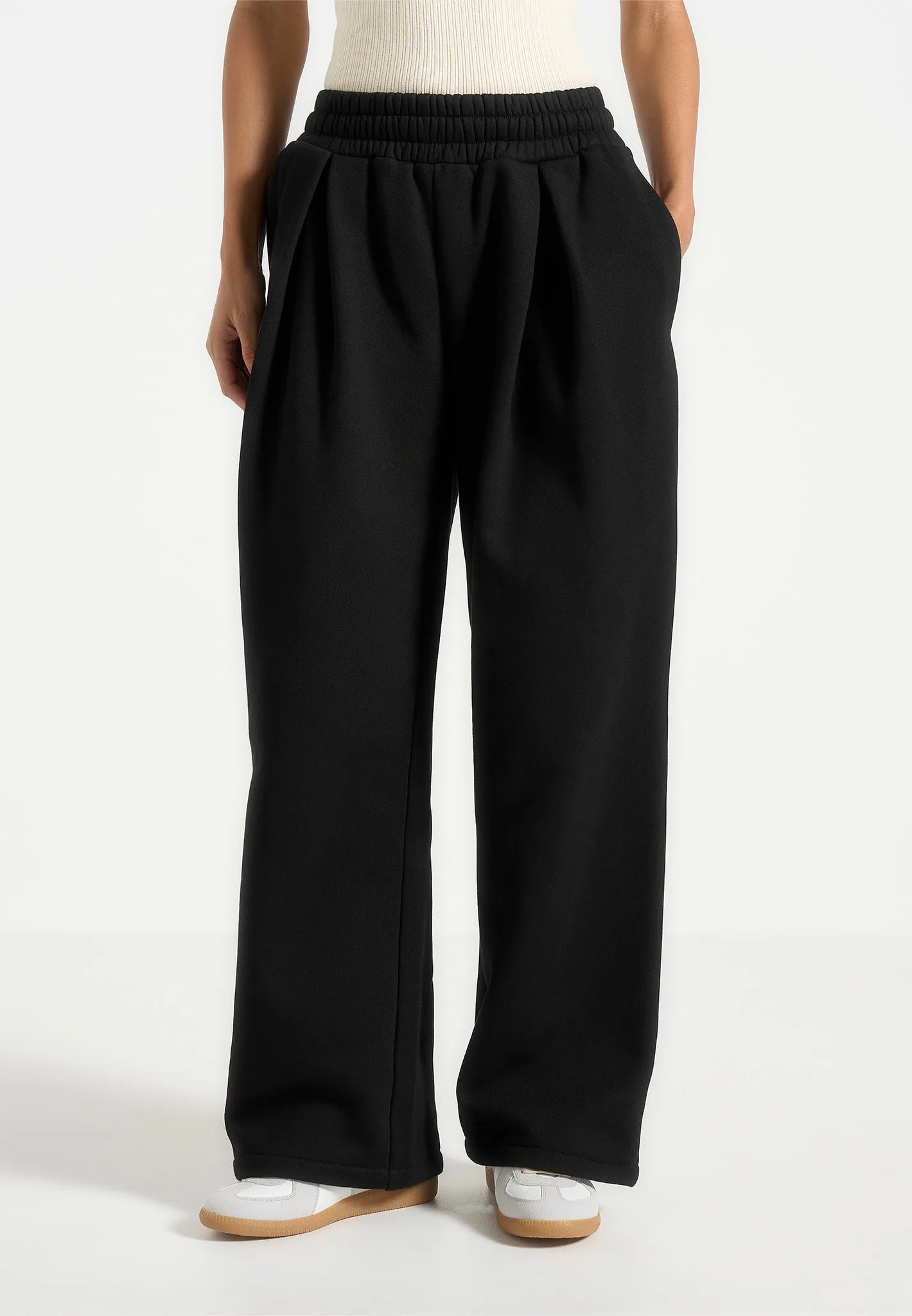 Fanny - Straight Leg Box Pleat Joggers - Black sold by Maniere De Voir product image thumbnail 2