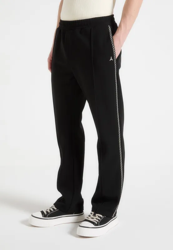 Gael - Contrast Whipstitch Relaxed Track Pants - Black made by Maniere De Voir