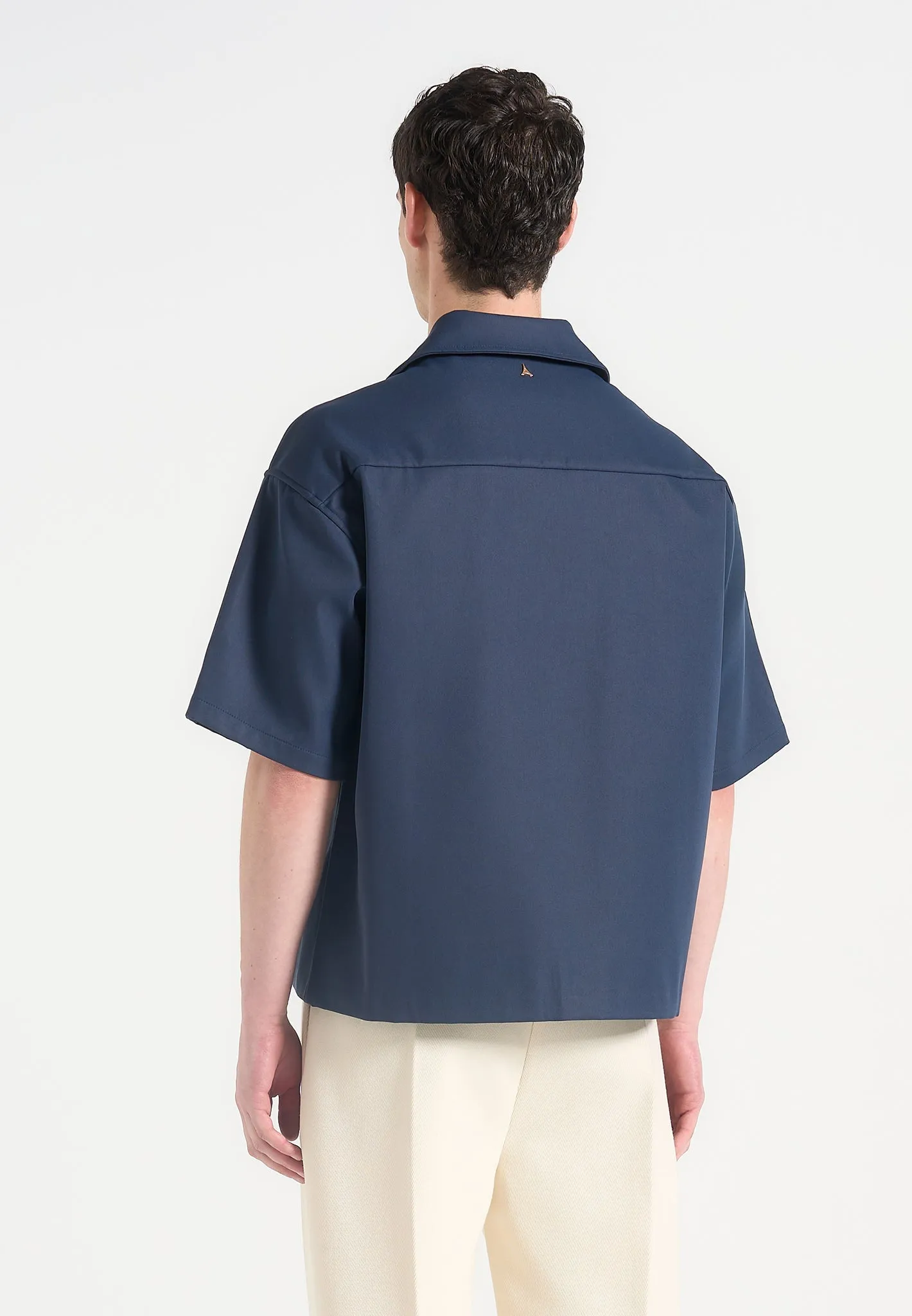 Stephane - "A Girl With A Pearl Earring" Boxy Shirt - Indigo sold by Maniere De Voir product image thumbnail 4