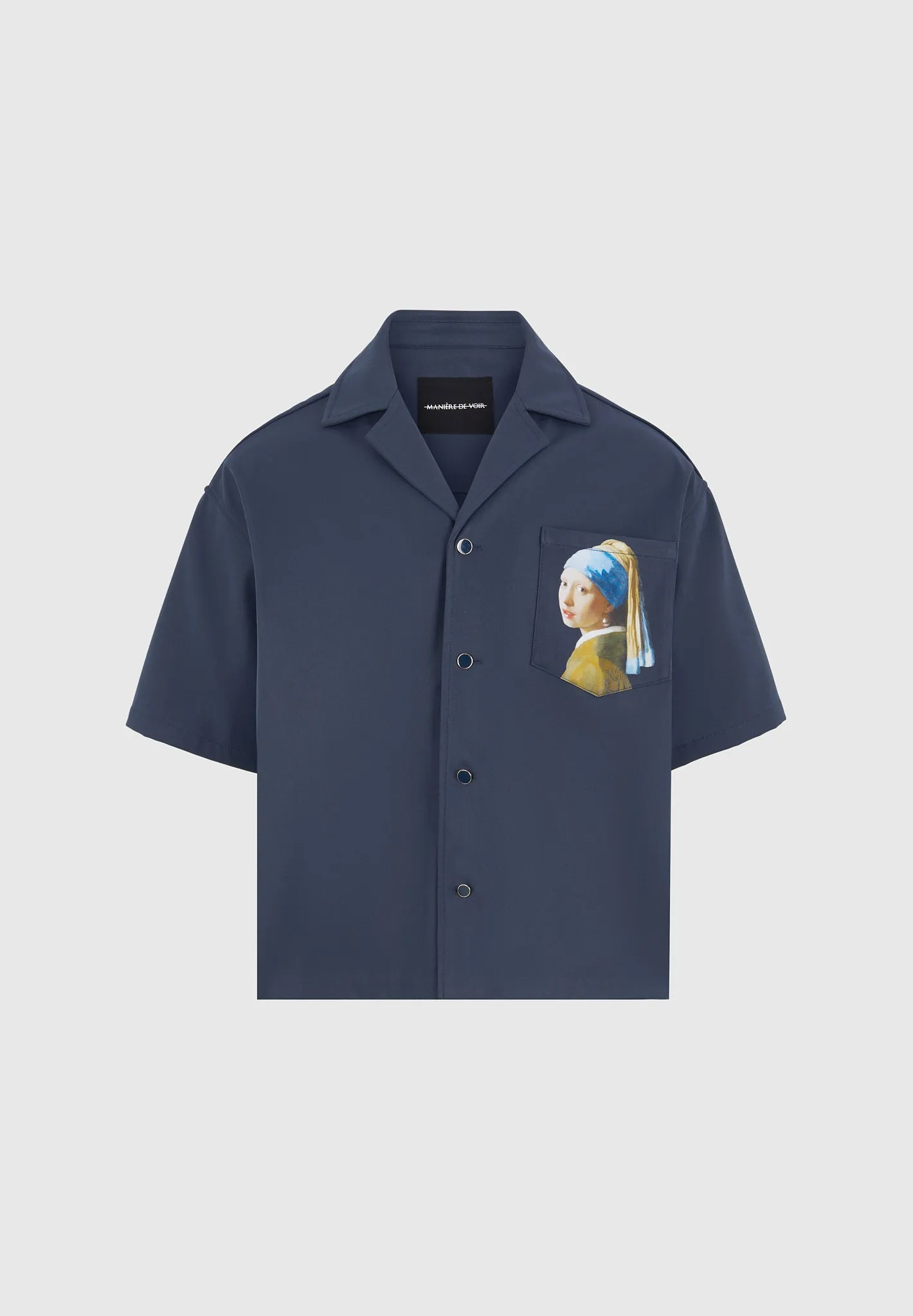 Stephane - "A Girl With A Pearl Earring" Boxy Shirt - Indigo sold by Maniere De Voir product image thumbnail 5