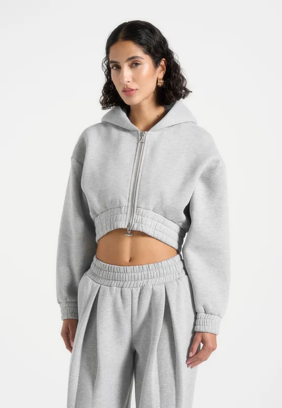 Josiane - Relaxed Zip Through Hoodie - Grey made by Maniere De Voir