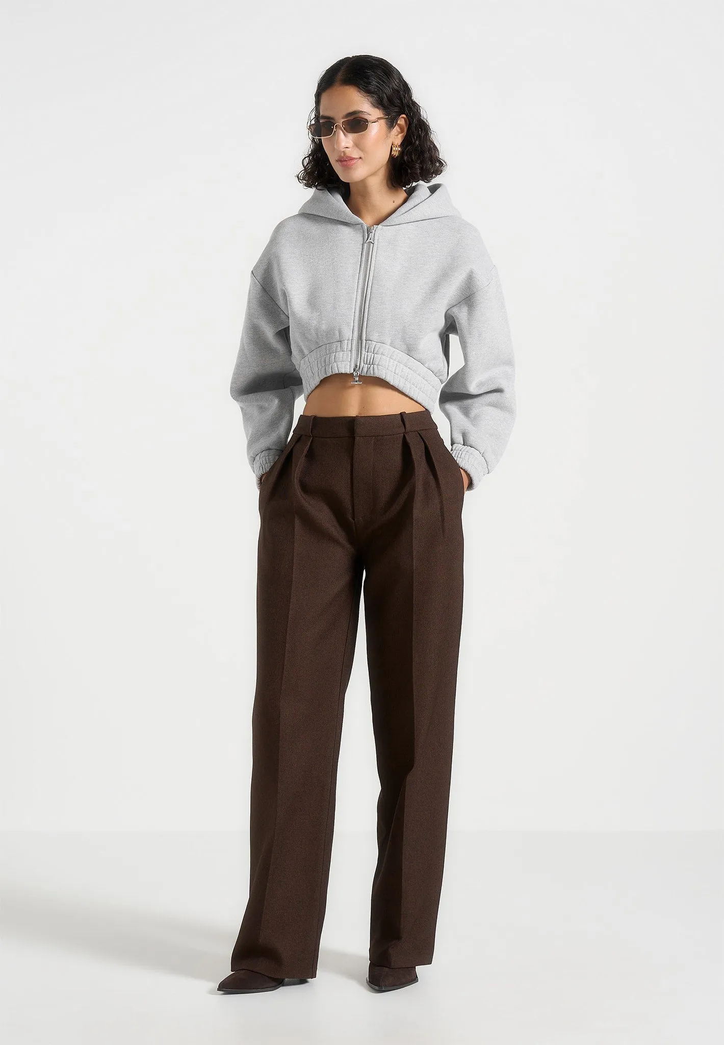 Josiane - Relaxed Zip Through Hoodie - Grey sold by Maniere De Voir product image thumbnail 2