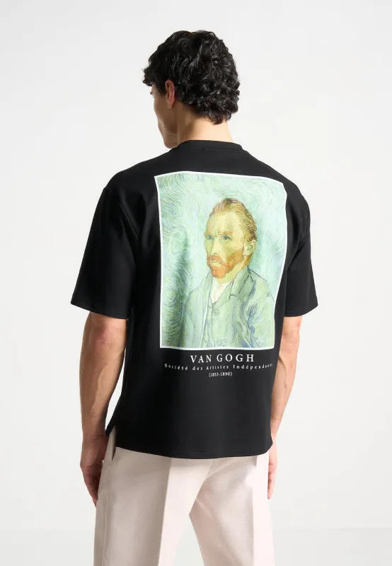 Self Portrait - Van Gogh Cotton T-Shirt - Black made by Maniere De Voir