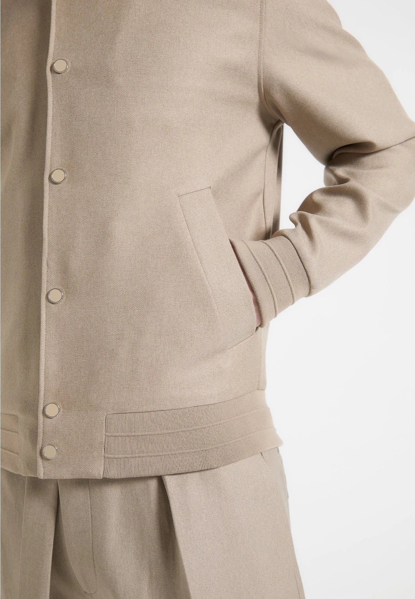 Savin - Tailored Bomber Jacket - Beige sold by Maniere De Voir product image thumbnail 3