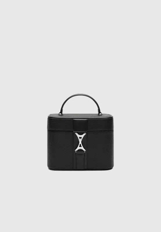 Leather Eiffel Clasp Vanity Case - Black made by Maniere De Voir
