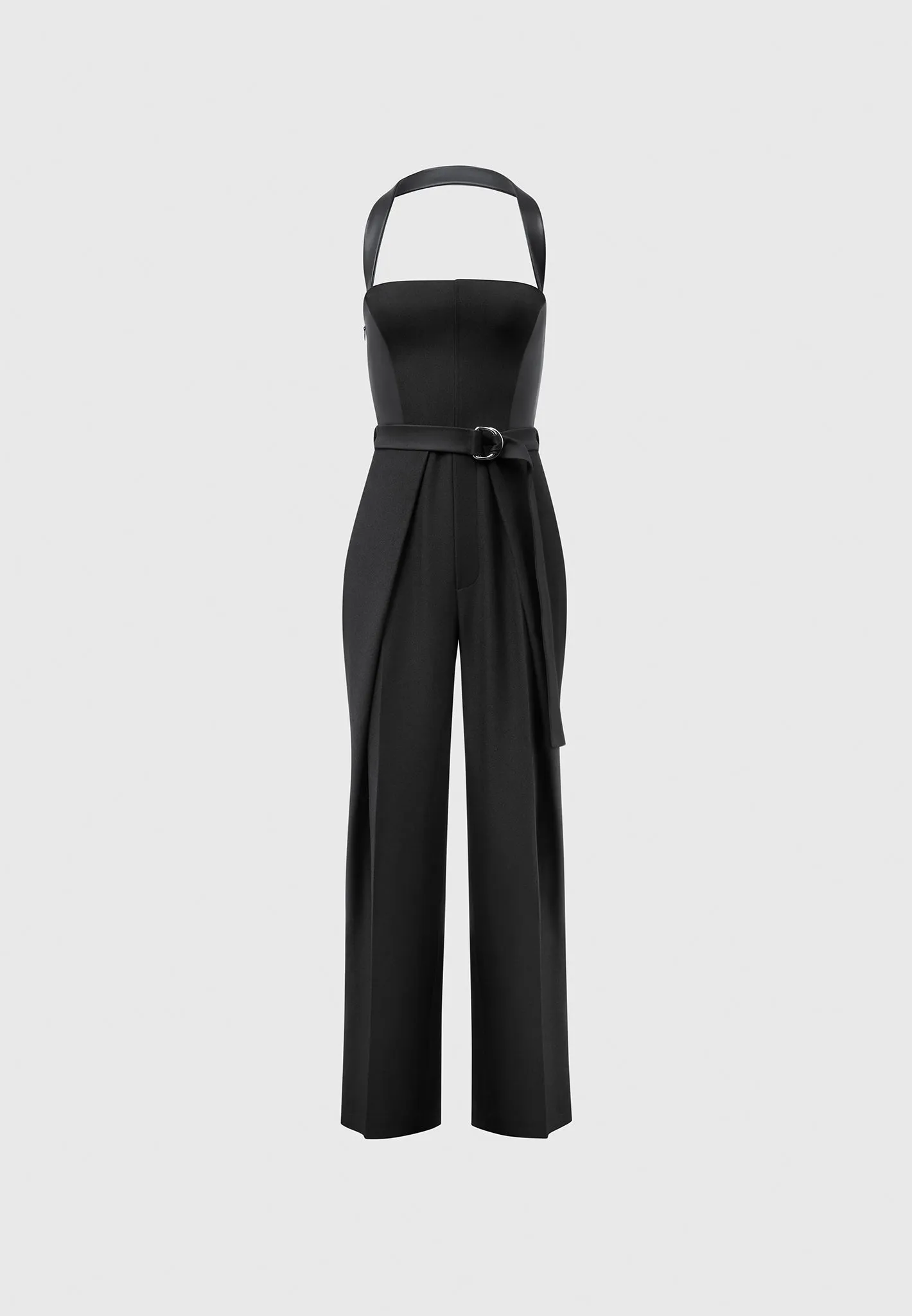 Sabine - Tailored Pleat Jumpsuit with Belt - Black sold by Maniere De Voir product image thumbnail 3