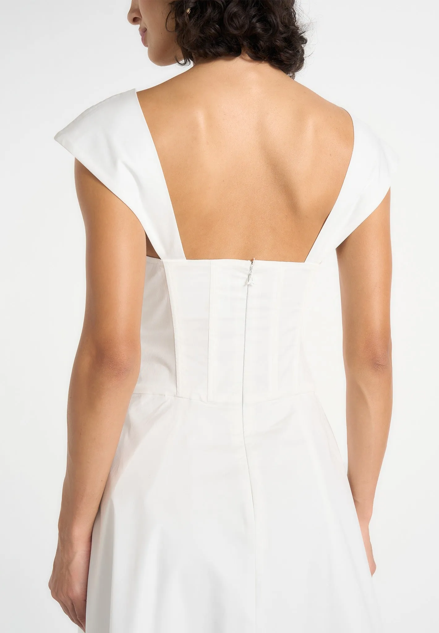 Faith - Cap Sleeve Corset Cotton Midi Dress - White sold by Maniere De Voir product image thumbnail 4