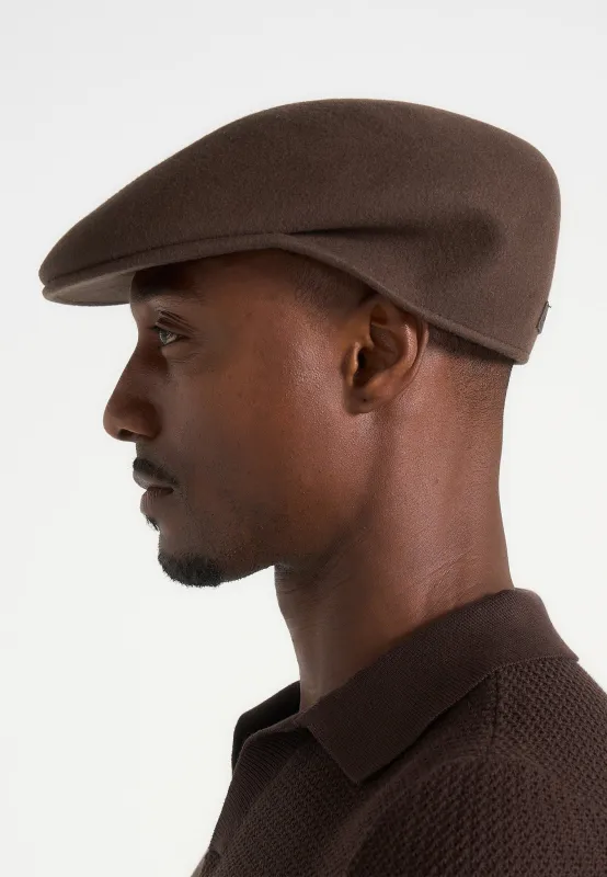 Amos - Wool Flat Cap - Brown made by Maniere De Voir