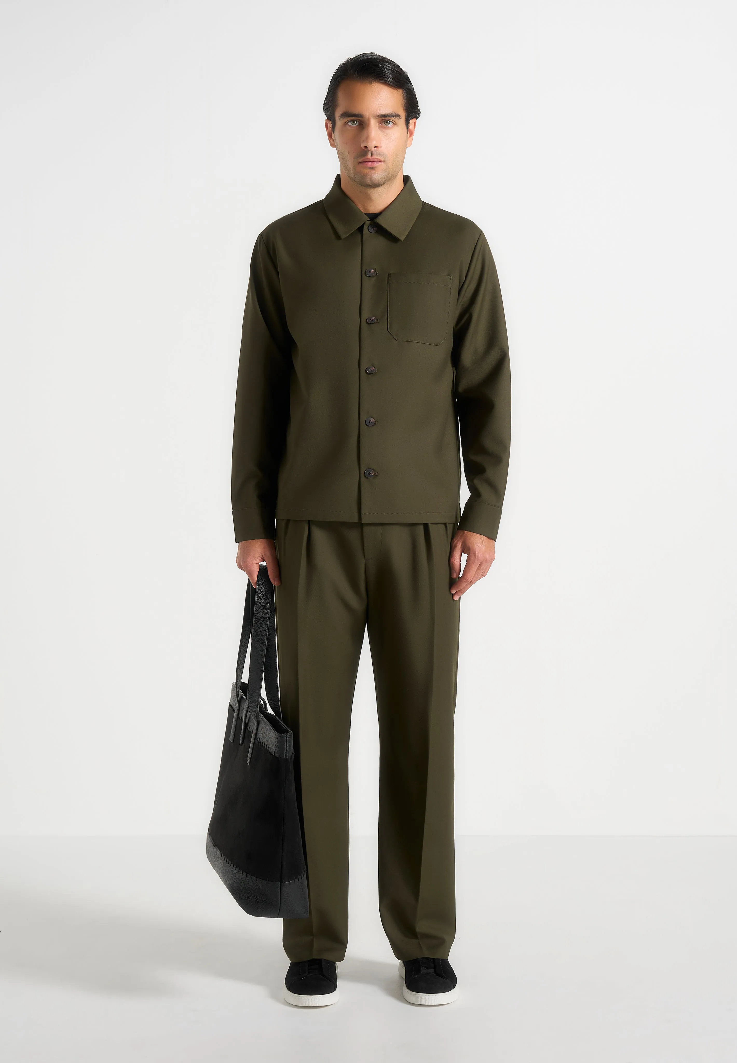 Valentin - Classic Tailored Long Sleeve Shirt - Olive sold by Maniere De Voir product image thumbnail 2