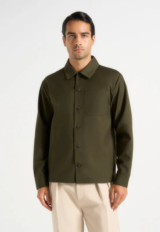 Valentin - Classic Long Sleeve Shirt - Olive made by Maniere De Voir