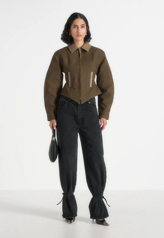 Sky - Hourglass Gabardine Jacket - Khaki made by Maniere De Voir