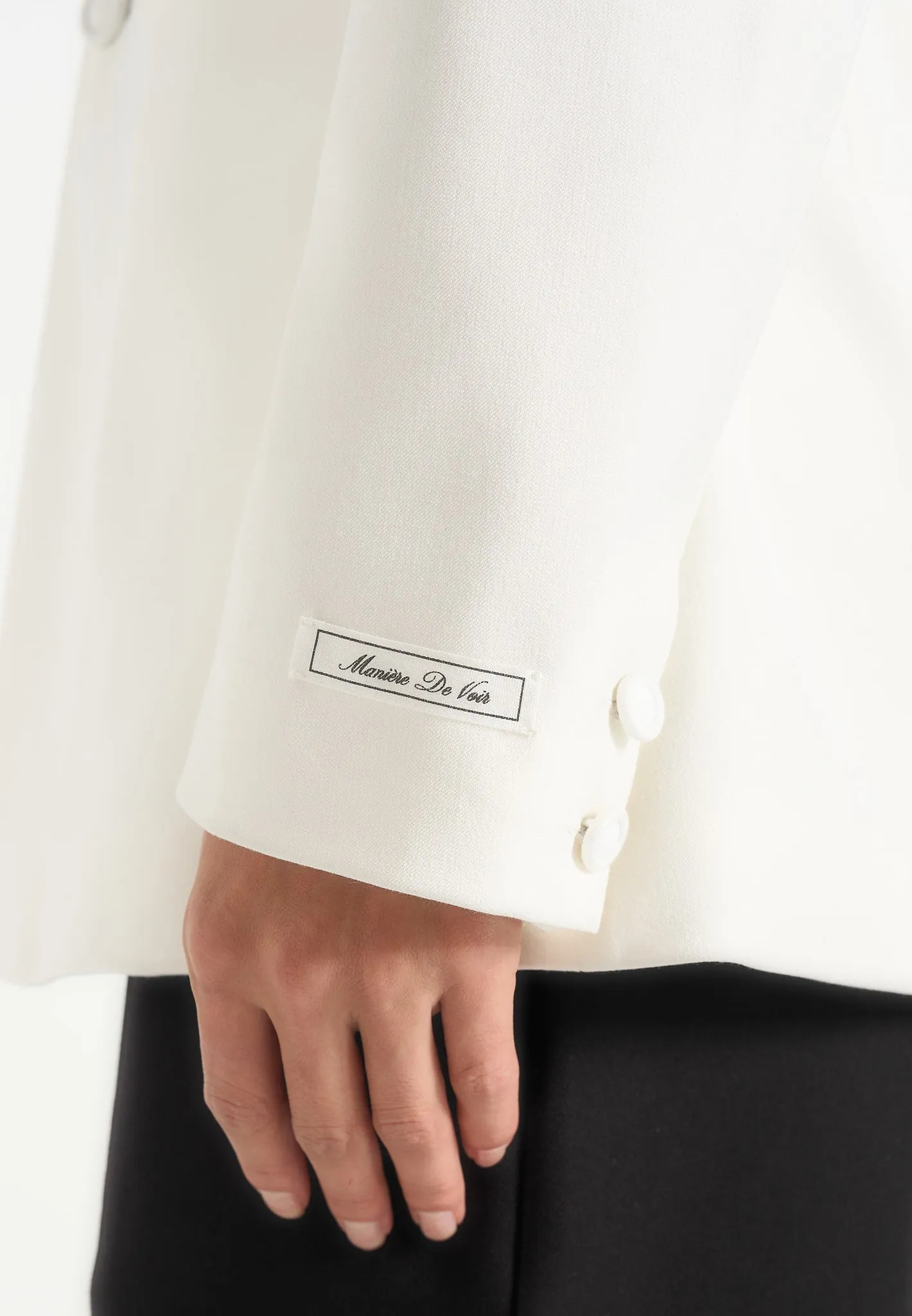 Emy - Shawl Hourglass Blazer - White sold by Maniere De Voir product image thumbnail 5