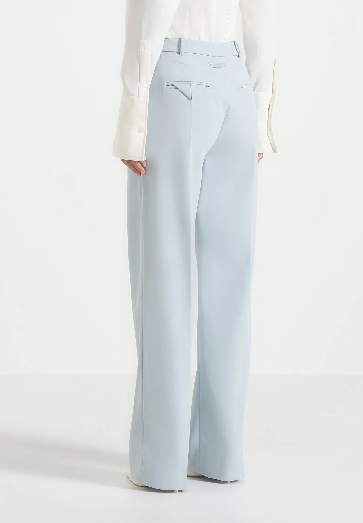 Julie - Tailored Twin Pleat Trousers - Pale Blue sold by Maniere De Voir product image thumbnail 4