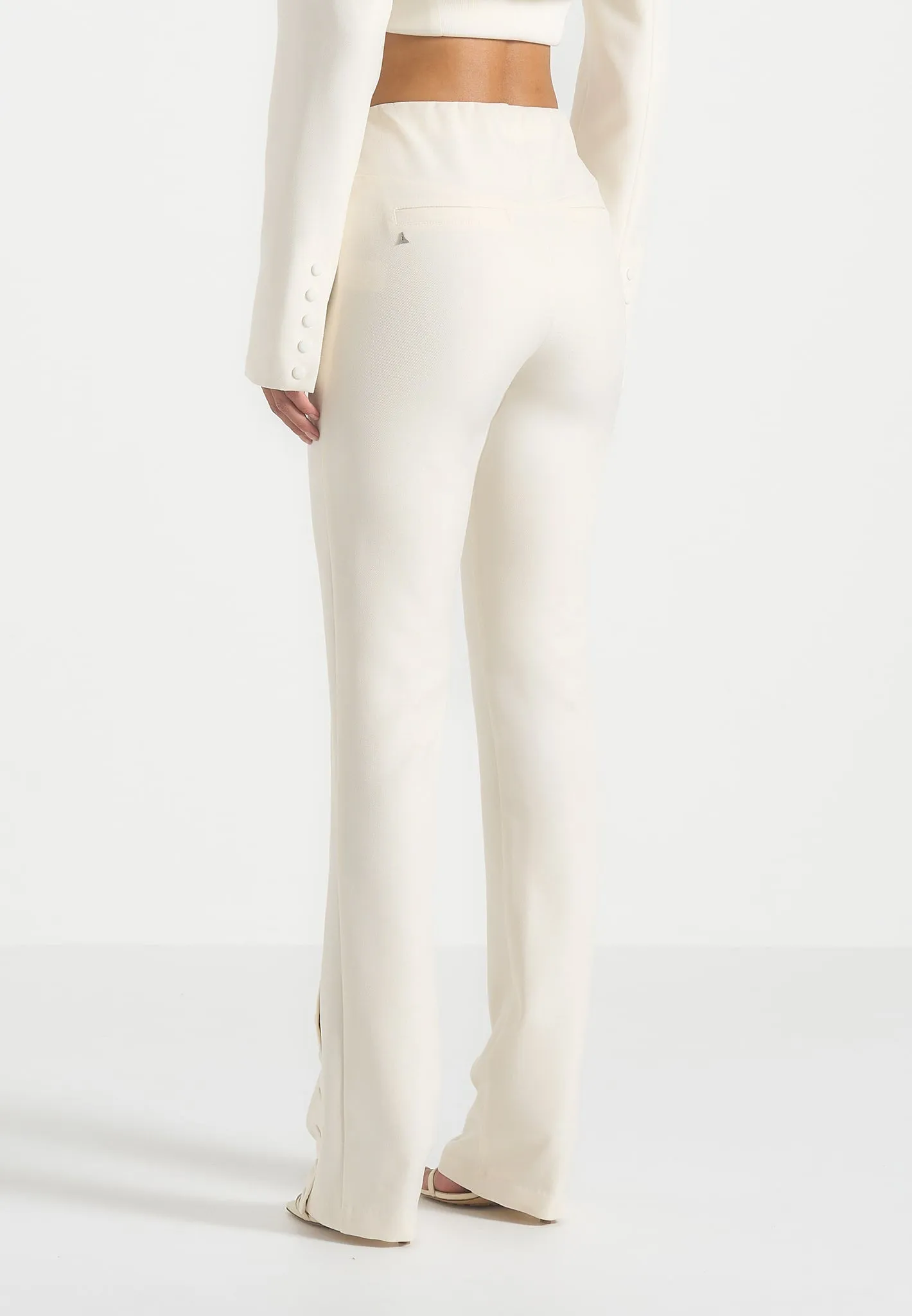 Therese - Tailored Button Detail Trousers - Off White sold by Maniere De Voir product image thumbnail 5