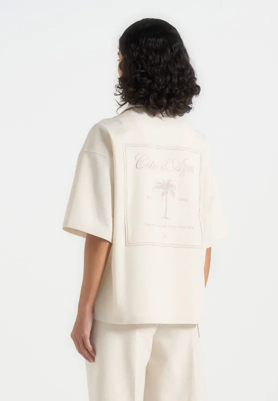 Alexis - Unisex Cote d'Azur Boxy Shirt - Cream made by Maniere De Voir
