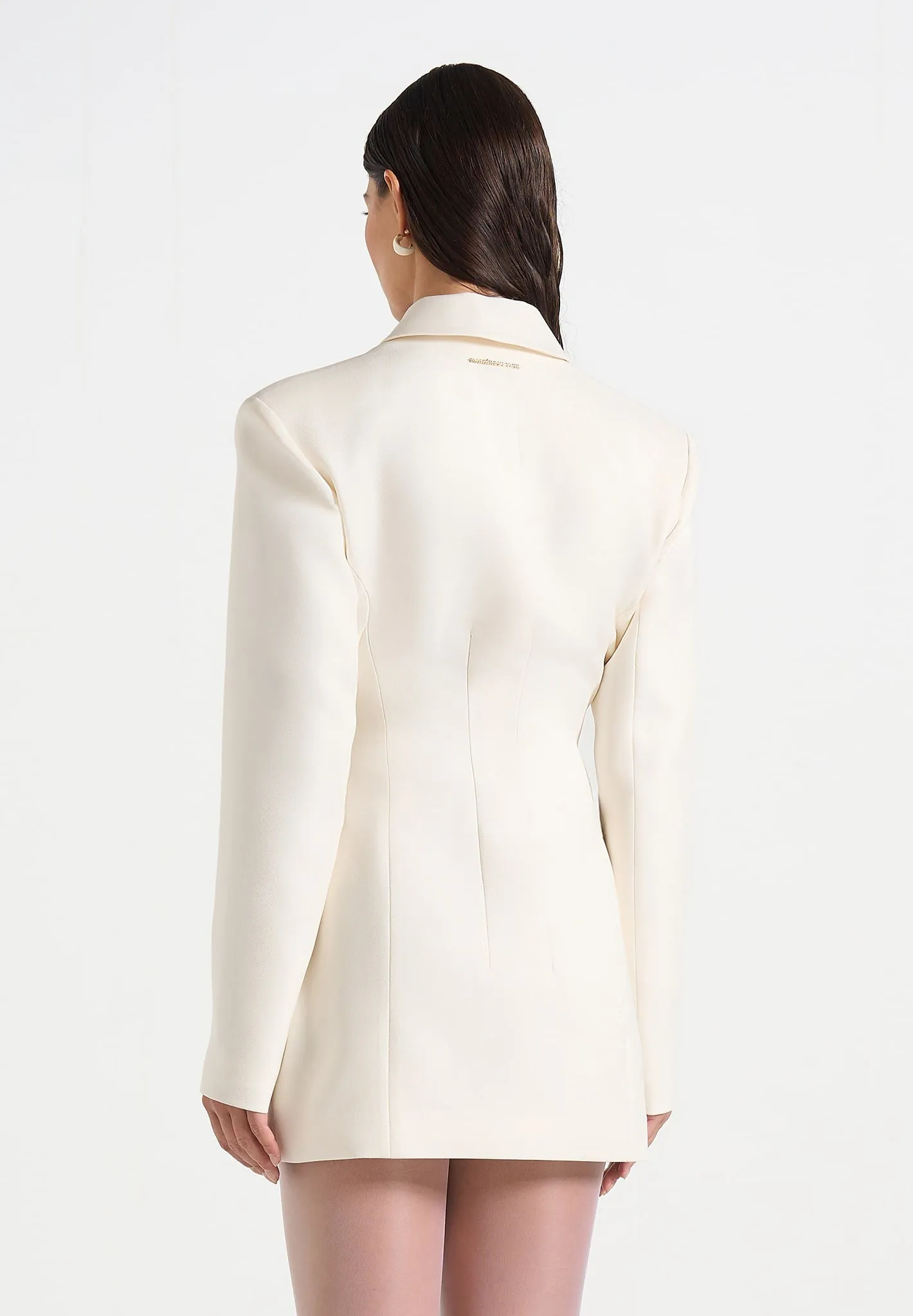 Amelie - Cinch Button Up Blazer Dress - Off White sold by Maniere De Voir product image thumbnail 5