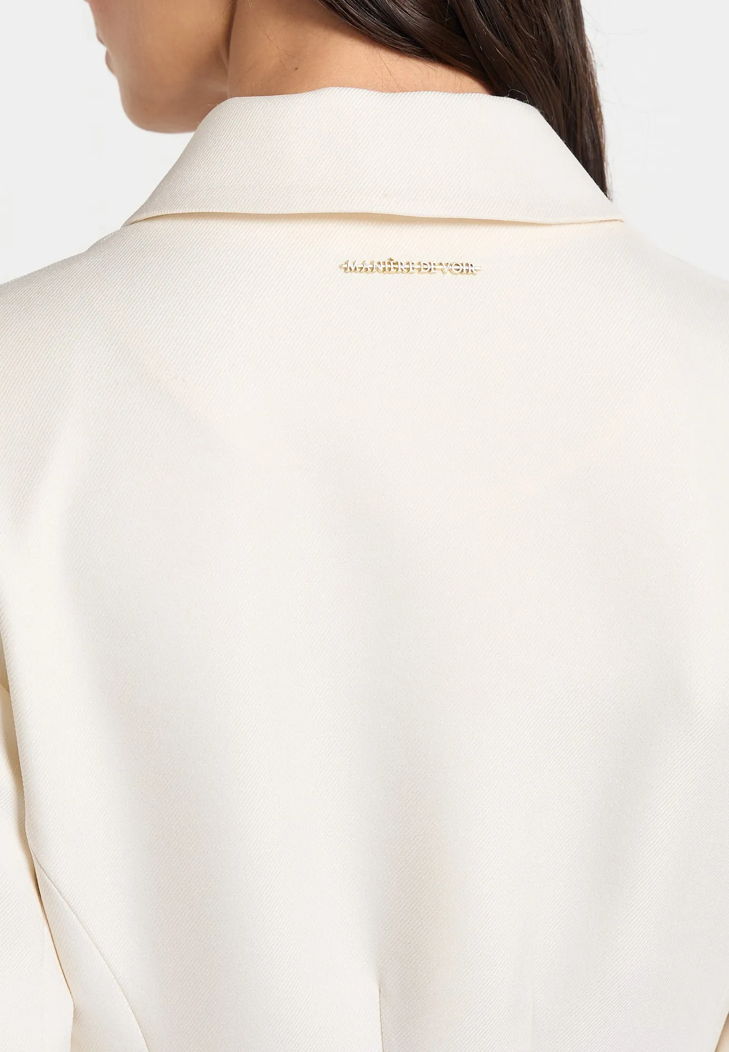 Amelie - Cinch Button Up Blazer Dress - Off White sold by Maniere De Voir product image thumbnail 4