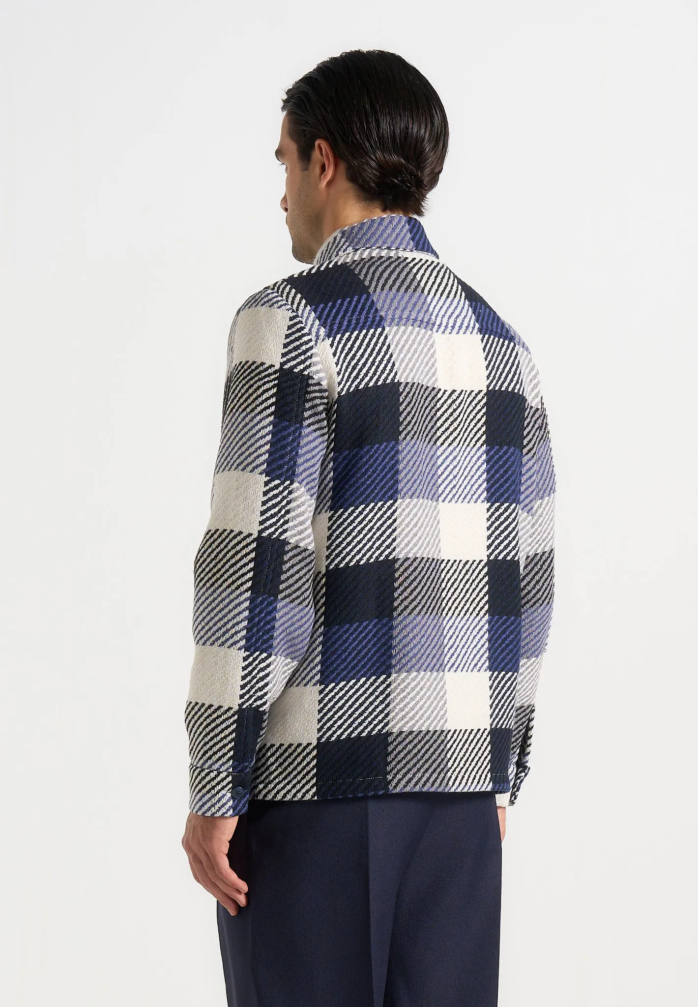 Rune - Unisex Check Overshirt - Navy sold by Maniere De Voir product image thumbnail 5