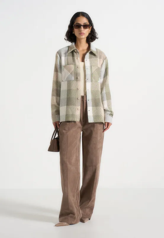 Rune - Unisex Check Overshirt - Sage made by Maniere De Voir
