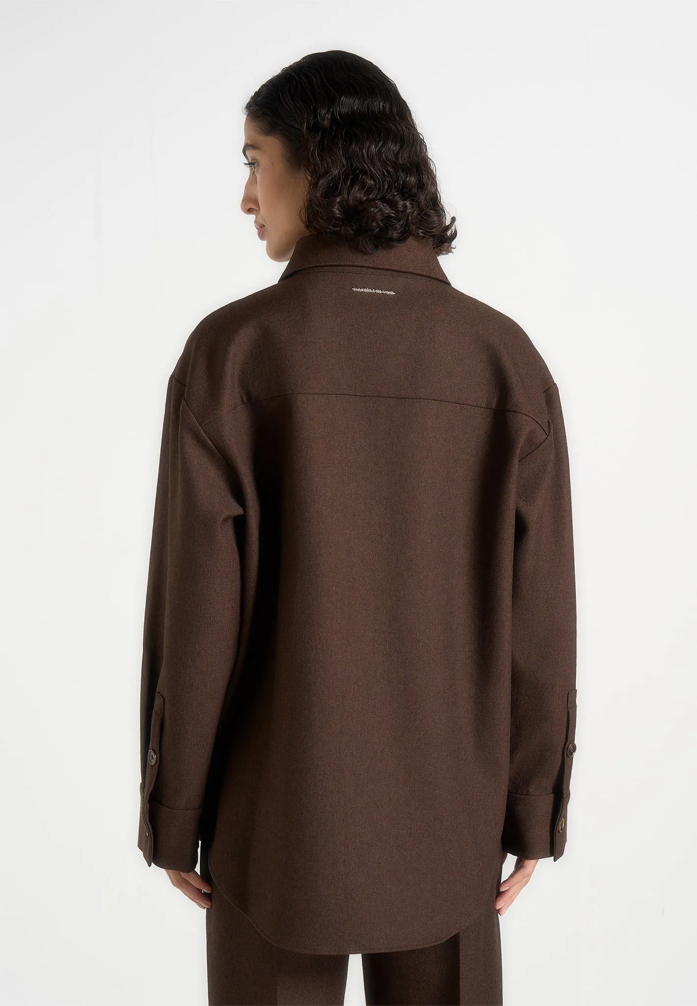 Joy - Tailored Oversized Shirt - Brown sold by Maniere De Voir product image thumbnail 3