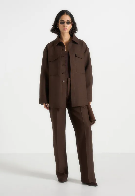 Joy - Tailored Oversized Shirt - Brown made by Maniere De Voir