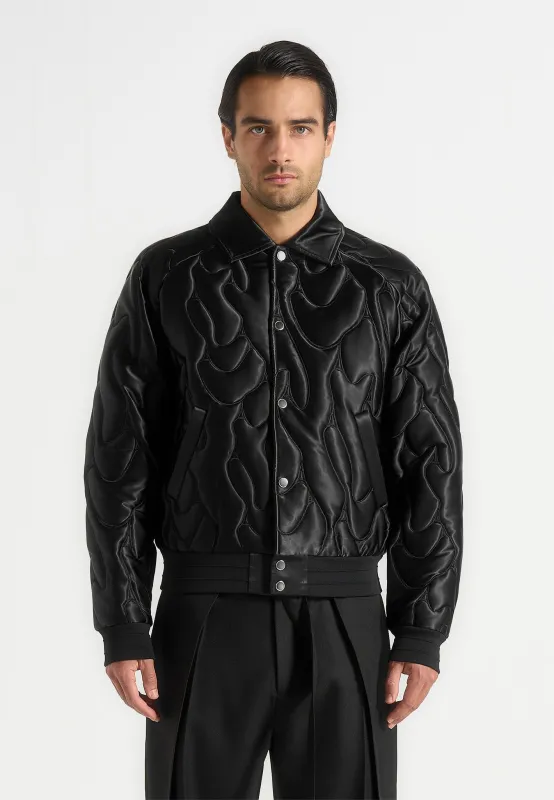 Ugo - Satin Embroidered Jacket - Black made by Maniere De Voir