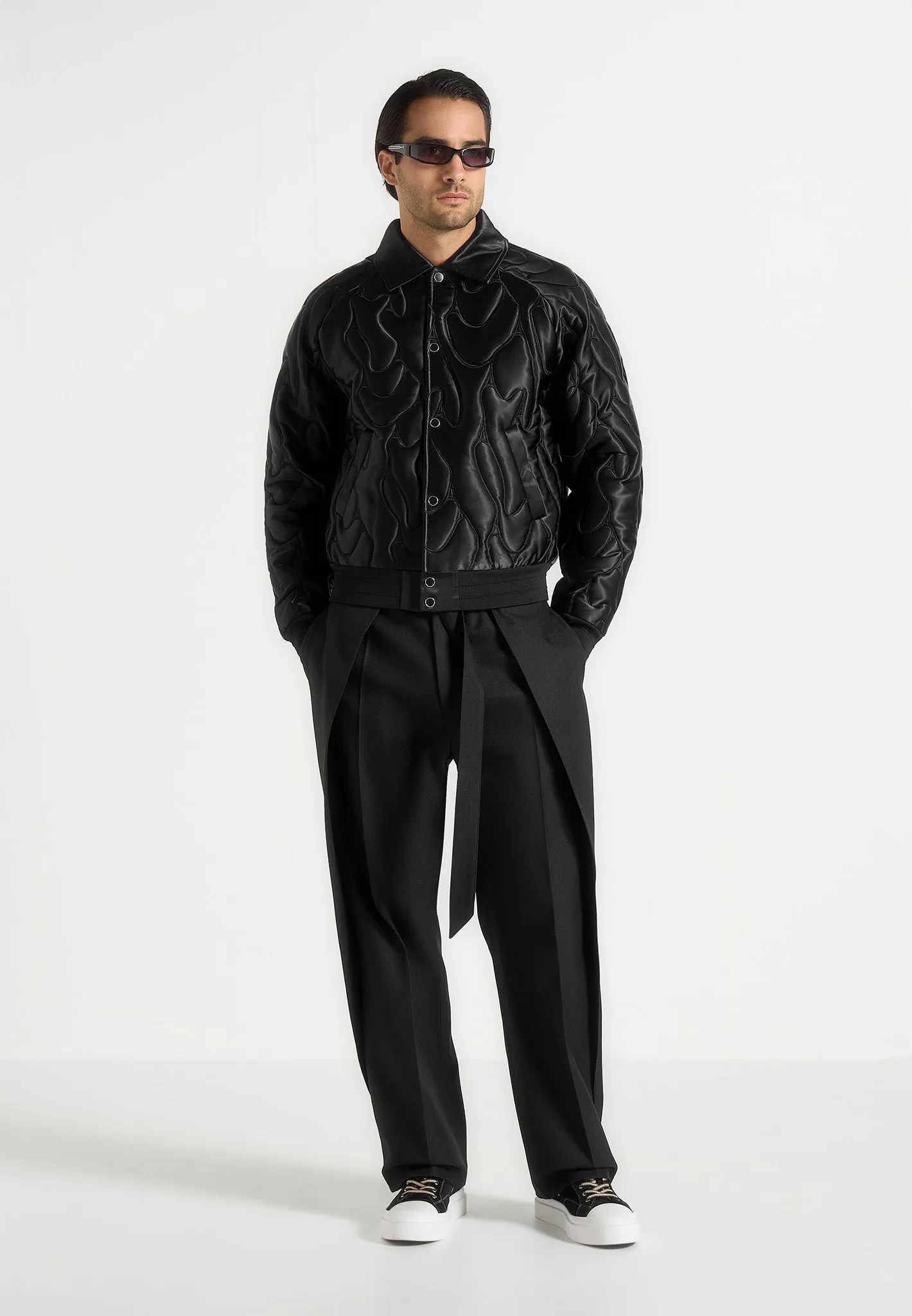 Ugo - Satin Embroidered Jacket - Black sold by Maniere De Voir product image thumbnail 2