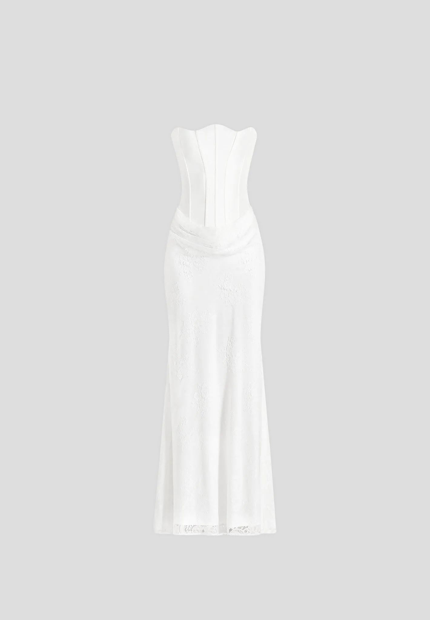 Opal - Satin Corset Cowl Lace Maxi Dress - White sold by Maniere De Voir product image thumbnail 5