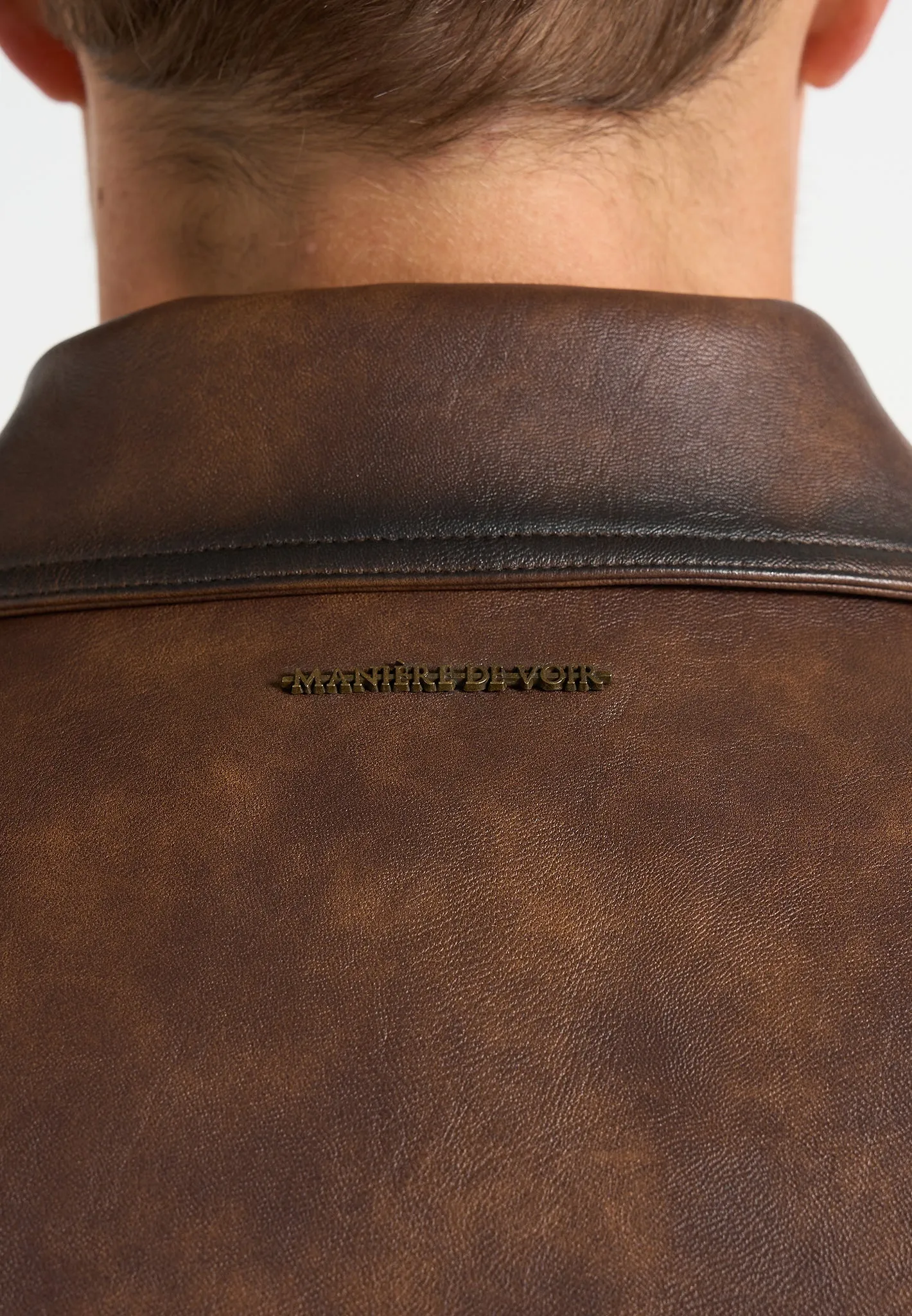 Clint - Vintage Leather Bomber Jacket - Brown sold by Maniere De Voir product image thumbnail 4