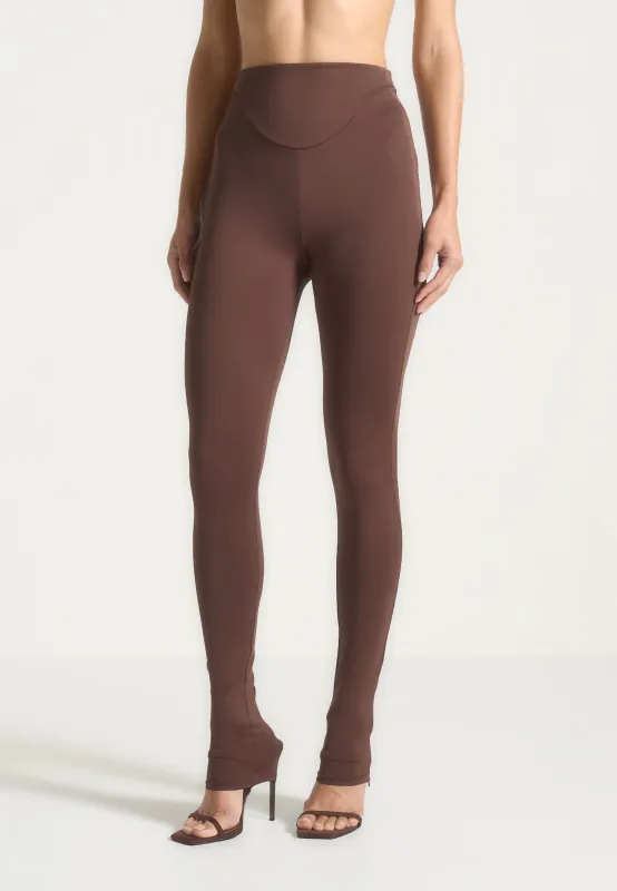 LS001 - High Waisted Leggings - Brown made by Maniere De Voir