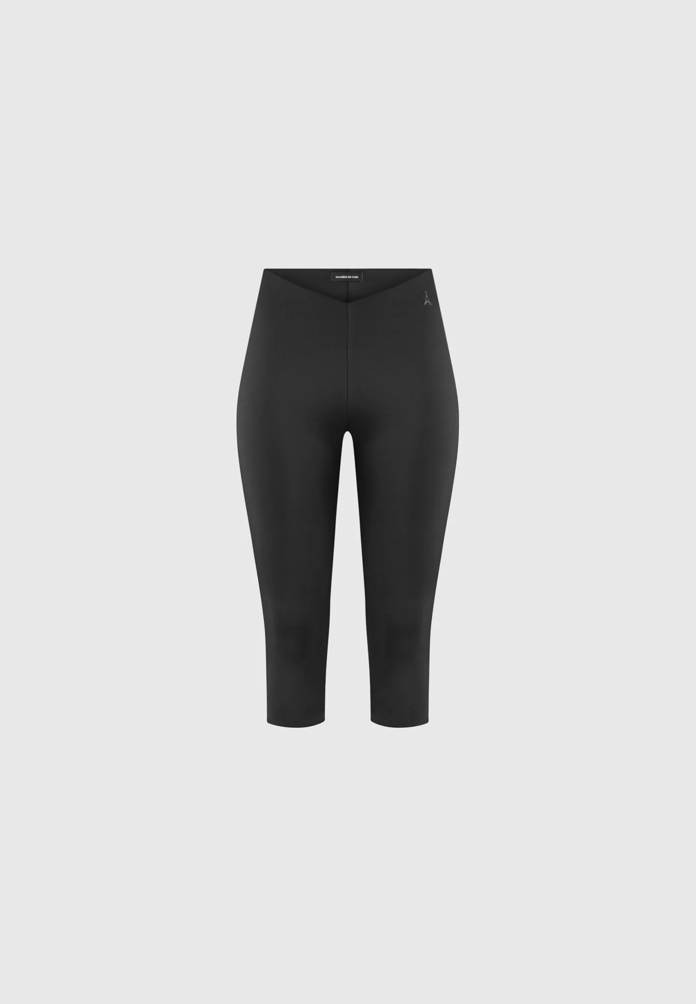 Angled Waist Capri Leggings - Black sold by Maniere De Voir product image thumbnail 5