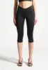 Angled Waist Capri Leggings - Black sold by Maniere De Voir