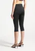 Angled Waist Capri Leggings - Black sold by Maniere De Voir