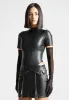 Leather Bodysuit with Mesh Gloves - Black sold by Maniere De Voir