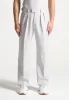 Pierre - Relaxed Fit Textured Pleated Tailored Trousers - Grey sold by Maniere De Voir