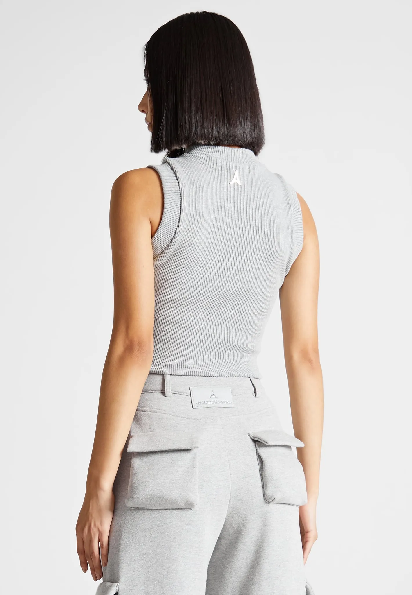 Jersey Racer Crop Top - Grey sold by Maniere De Voir product image thumbnail 5