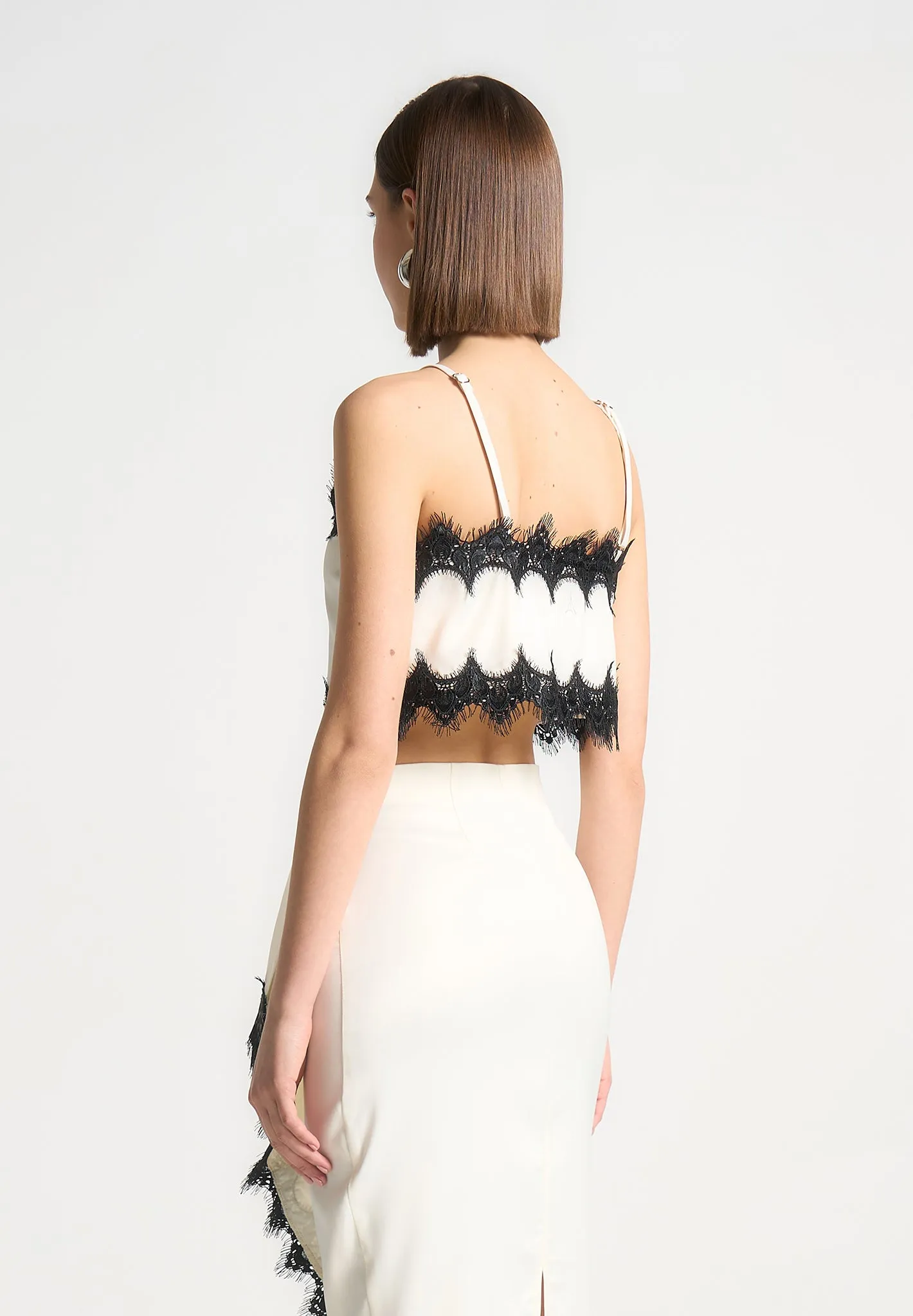 Satin and Lace Camisole Top - Ivory sold by Maniere De Voir product image thumbnail 4